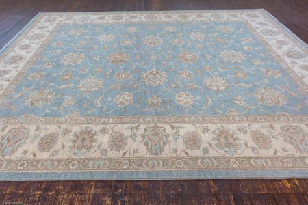 Hand-Knotted Ziegler Rug From Afghanistan