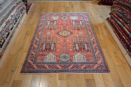 Hand-Knotted Waziri Rug From Afghanistan