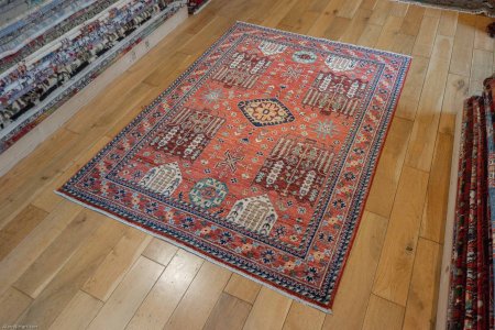 Hand-Knotted Waziri Rug From Afghanistan