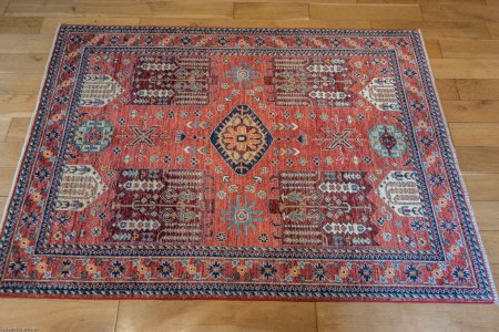 Hand-Knotted Waziri Rug From Afghanistan