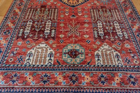 Hand-Knotted Waziri Rug From Afghanistan