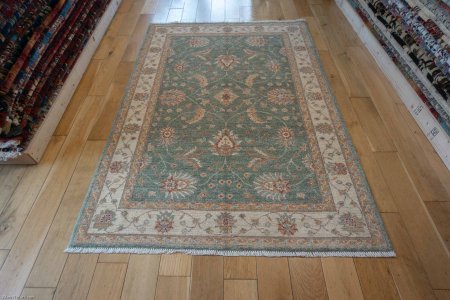 Hand-Knotted Ziegler Rug From Afghanistan