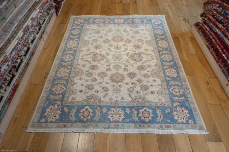 Hand-Knotted Ziegler Rug From Afghanistan