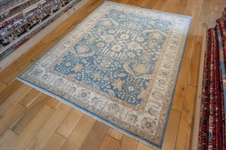 Hand-Knotted Ziegler Rug From Afghanistan