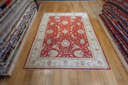 Hand-Knotted Ziegler Rug From Afghanistan