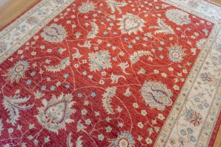 Hand-Knotted Ziegler Rug From Afghanistan