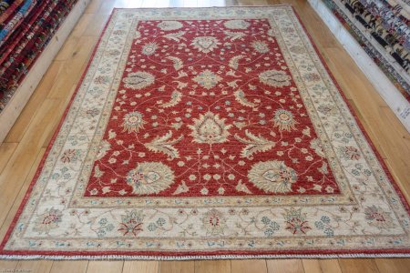 Hand-Knotted Ziegler Rug From Afghanistan