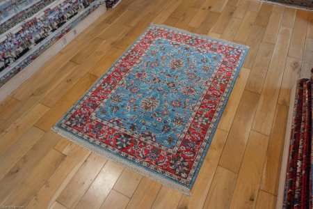 Hand-Knotted Ziegler Rug From Afghanistan