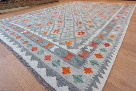 Hand-Made Mazar Kilim From Afghanistan