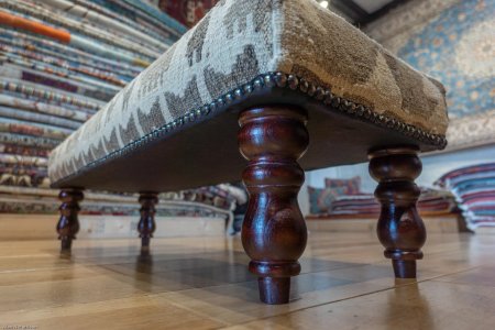 Hand-Made Mazar Kilim Footstool From Afghanistan