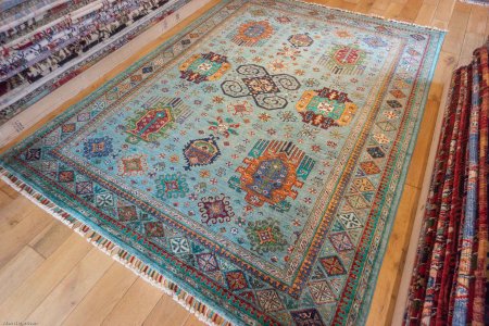 Hand-Knotted Waziri Rug From Afghanistan