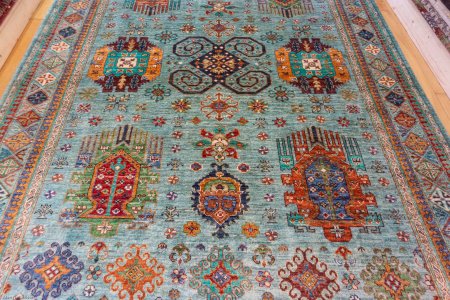 Hand-Knotted Waziri Rug From Afghanistan