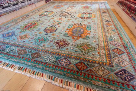 Hand-Knotted Waziri Rug From Afghanistan