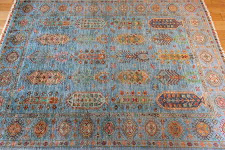 Hand-Knotted Waziri Rug From Afghanistan