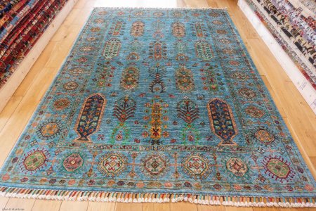 Hand-Knotted Waziri Rug From Afghanistan