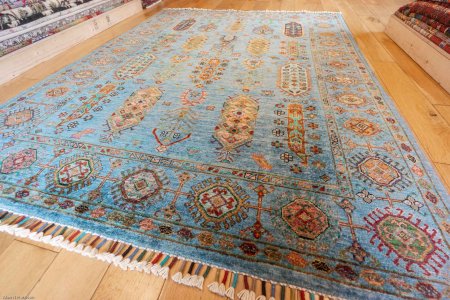 Hand-Knotted Waziri Rug From Afghanistan