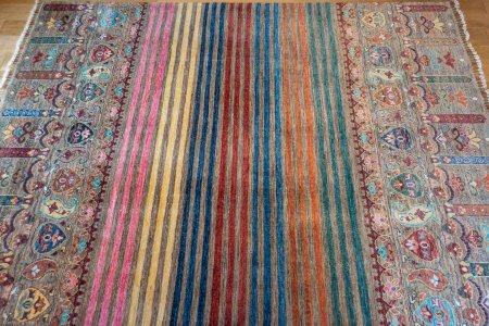 Hand-Knotted Khorjin Rug From Afghanistan