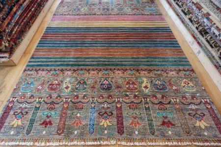Hand-Knotted Khorjin Rug From Afghanistan