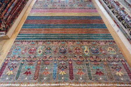 Hand-Knotted Khorjin Rug From Afghanistan