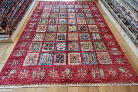 Hand-Knotted Afghan Bahtiar  Rug From Afghanistan