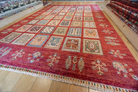 Hand-Knotted Afghan Bahtiar  Rug From Afghanistan