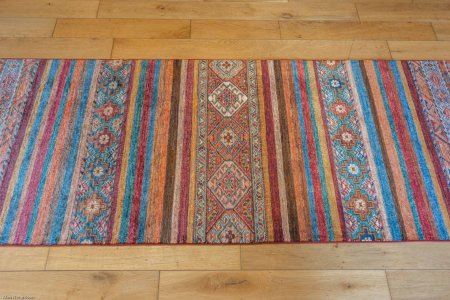 Hand-Knotted Khorjin Runner From Afghanistan