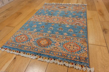 Hand-Knotted Khorjin Rug From Afghanistan