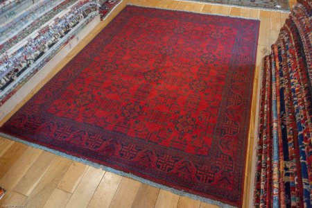 Hand-Knotted Khan Mahomadi Rug From Afghanistan