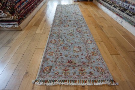 Hand-Knotted Sultanabad Runner From Afghanistan