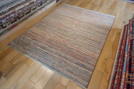 Hand-Knotted Berber Natural Rug From Afghanistan