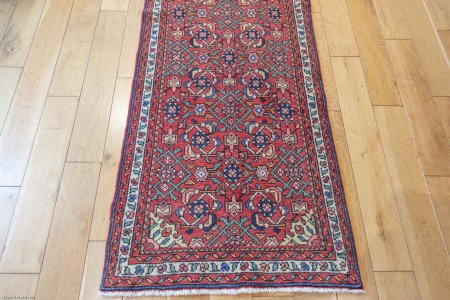 Hand-Knotted Hosseinabad Runner From Iran (Persian)