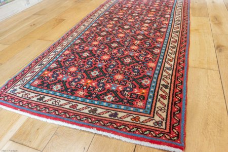 Hand-Knotted Hosseinabad Runner From Iran (Persian)