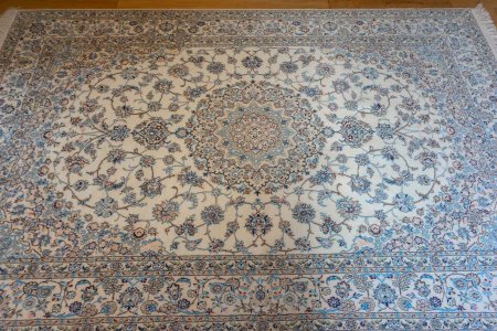 Hand-Knotted Nain Rug From Iran (Persian)