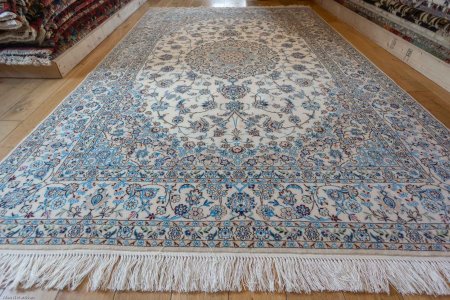 Hand-Knotted Nain Rug From Iran (Persian)