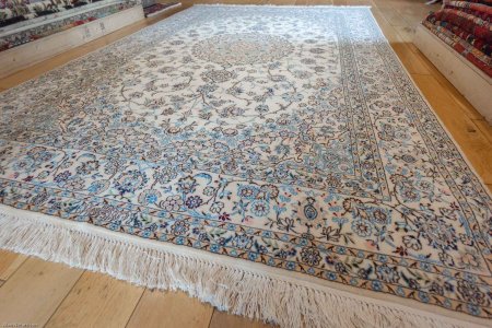 Hand-Knotted Nain Rug From Iran (Persian)