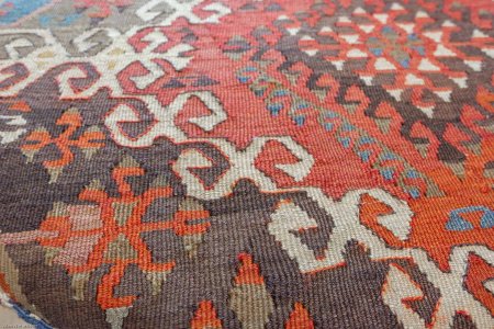 Hand-Made Anatolian Kilim Stool From Turkey