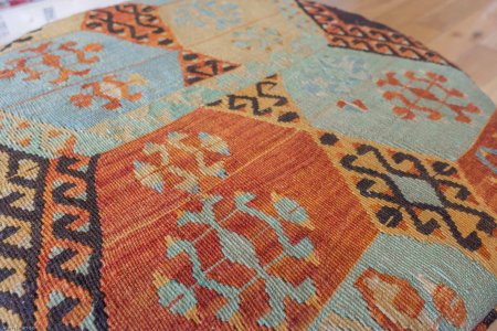 Hand-Made Anatolian Kilim Stool From Turkey