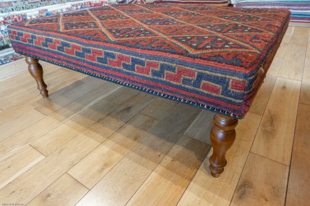 Hand-Made Mushwani Kilim Stool From Afghanistan