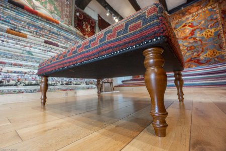 Hand-Made Mushwani Kilim Stool From Afghanistan