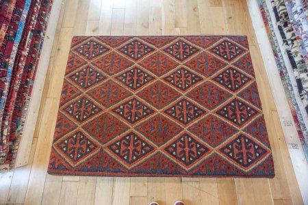 Hand-Made Mushwani Kilim Stool From Afghanistan