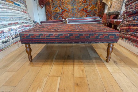 Hand-Made Mushwani Kilim Stool From Afghanistan