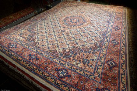 Hand-Knotted Moud Rug From Iran (Persian)