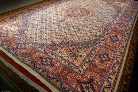 Hand-Knotted Moud Rug From Iran (Persian)