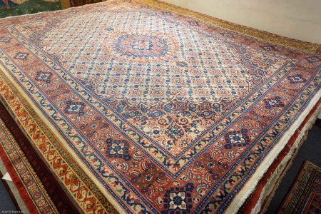 Hand-Knotted Moud Rug From Iran (Persian)