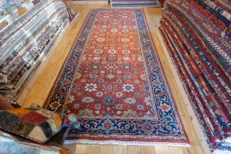 Hand-Knotted Indo Serapi Rug From India