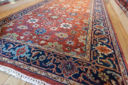 Hand-Knotted Indo Serapi Rug From India