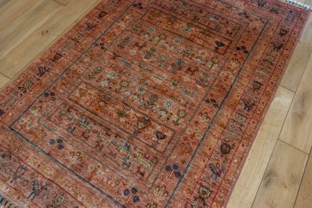 Hand-Knotted Khorjin Rug From Afghanistan
