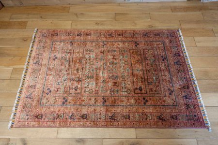 Hand-Knotted Khorjin Rug From Afghanistan