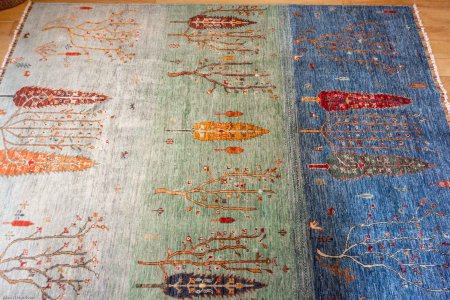 Hand-Knotted Khorjin Rug From Afghanistan