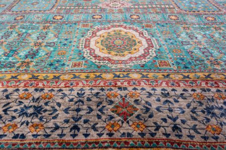 Hand-Knotted Fine Mamluk Rug From Afghanistan
